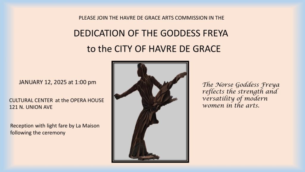 Freya Sculpture dedication to Explore Havre de Grace